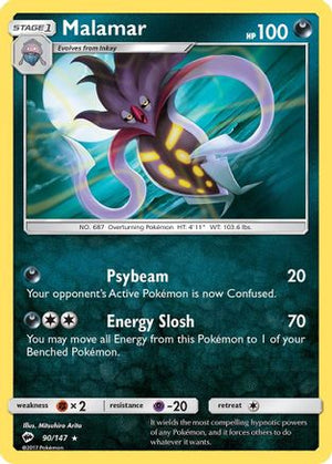 Malamar 90/147 - Burning Shadows Reverse Holofoil - Poke-Collect