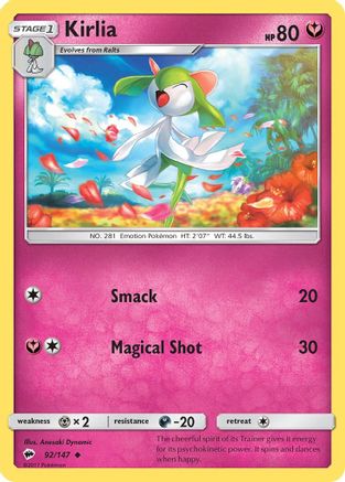 Kirlia 92/147 - SM  Burning Shadows Reverse Holofoil - Poke-Collect