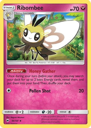 Ribombee 96/147 - SM  Burning Shadows Reverse Holofoil - Poke-Collect