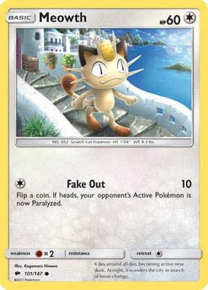 Meowth 101/147 - Burning Shadows Reverse Holofoil - Poke-Collect