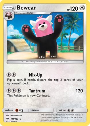 Bewear 111/147 - SM  Burning Shadows Reverse Holofoil - Poke-Collect