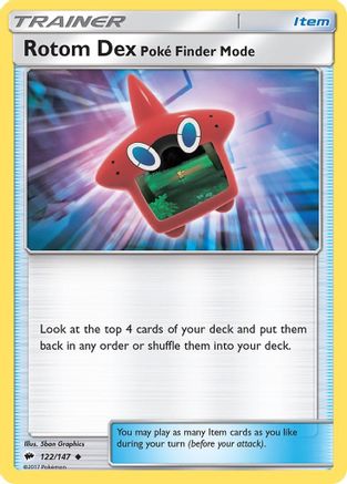 Rotom Dex Poke Finder Mode 122/147 - SM  Burning Shadows - Poke-Collect