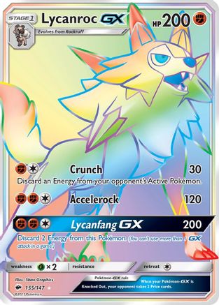 Lycanroc-GX 155/147 - Burning Shadows Holofoil - Poke-Collect