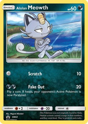 Alolan Meowth SM43/248 - SM Black Star Promos Holofoil - Poke-Collect