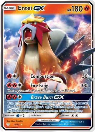 Entei-GX 10/73 - Shining Legends Holofoil - Poke-Collect