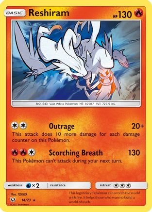 Reshiram 14/73 - Shining Legends Reverse Holofoil - Poke-Collect