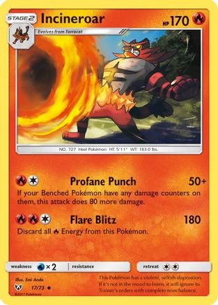 Incineroar 17/73 - Shining Legends Reverse Holofoil - Poke-Collect