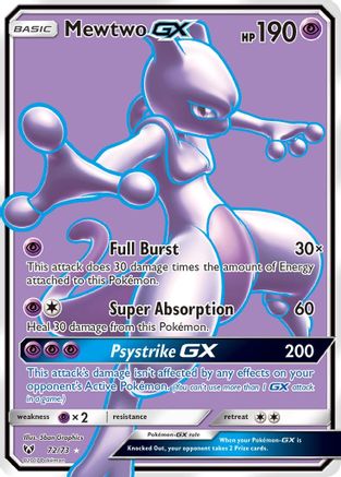 Mewtwo GX (Full Art) 72/73 - Shining Legends Holofoil - Poke-Collect