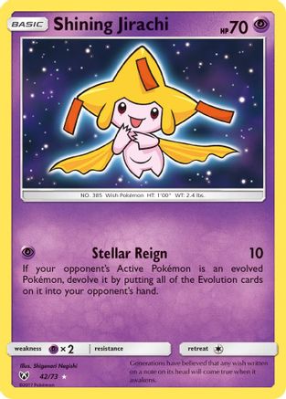 Shining Jirachi 42/73 - Shining Legends Holofoil - Poke-Collect