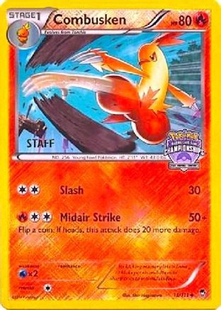 Combusken - 13/111 (Arena Cup Championships) [Staff] 13 - League & Championship Cards Reverse Holofoil - Poke-Collect