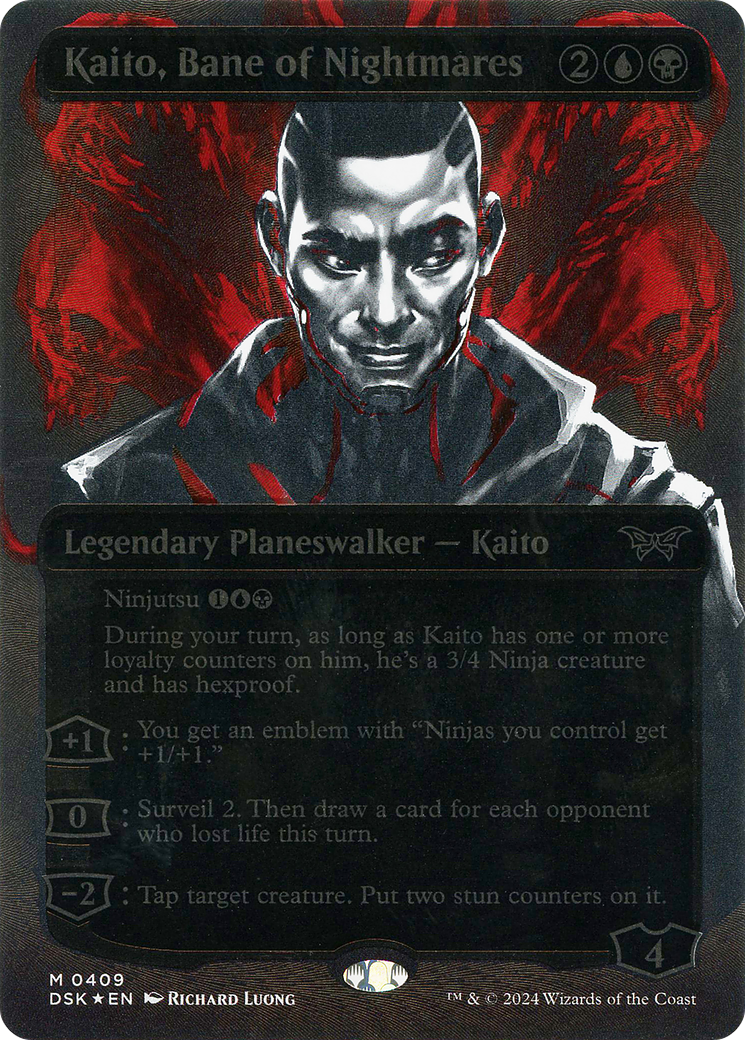 Kaito, Bane of Nightmares (DSK-409) - Duskmourn: House of Horror: (Showcase) (Borderless) Foil