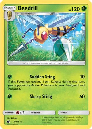 Beedrill 3/111 - Crimson Invasion Reverse Holofoil - Poke-Collect