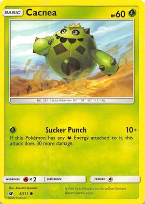 Cacnea 5/111 - SM  Crimson Invasion Reverse Holofoil - Poke-Collect