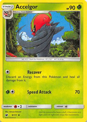Accelgor 9/111 - Crimson Invasion Reverse Holofoil - Poke-Collect
