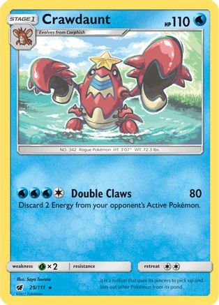 Crawdaunt 25/111 - SM  Crimson Invasion Reverse Holofoil - Poke-Collect