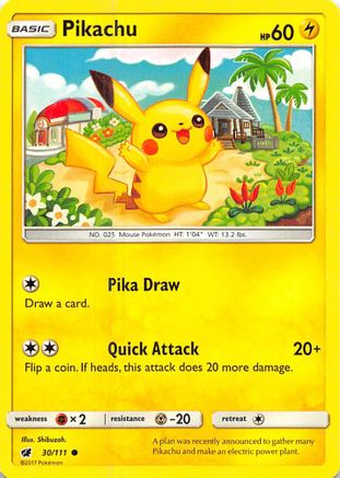 Pikachu 30/111 - Crimson Invasion Reverse Holofoil - Poke-Collect