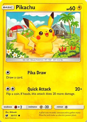 Pikachu 30/111 - Crimson Invasion Reverse Holofoil - Poke-Collect