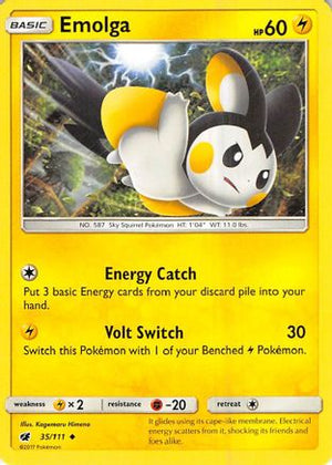Emolga 35/111 - Crimson Invasion Reverse Holofoil - Poke-Collect