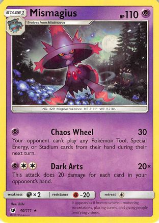 Mismagius 40/111 - SM  Crimson Invasion Reverse Holofoil - Poke-Collect