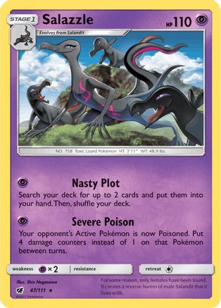 Salazzle 47/111 - SM  Crimson Invasion Reverse Holofoil - Poke-Collect