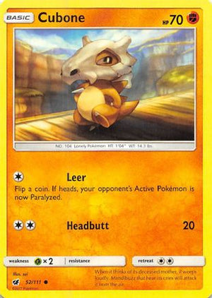 Cubone 52/111 - Crimson Invasion Reverse Holofoil