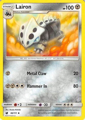 Lairon 66/111 - SM  Crimson Invasion Reverse Holofoil - Poke-Collect