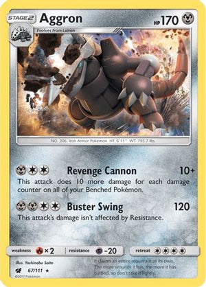 Aggron 67/111 - SM  Crimson Invasion Holofoil