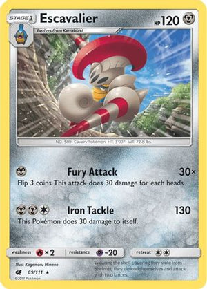 Escavalier 69/111 - SM  Crimson Invasion Reverse Holofoil - Poke-Collect