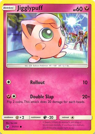 Jigglypuff 71/111 - SM  Crimson Invasion Reverse Holofoil - Poke-Collect