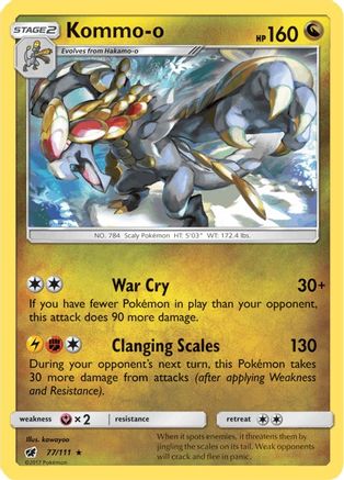 Kommo-o 77/111 - SM  Crimson Invasion Reverse Holofoil - Poke-Collect