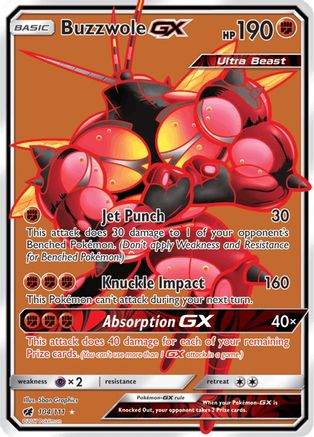 Buzzwole GX (Full Art) 104/111 - SM  Crimson Invasion Holofoil - Poke-Collect