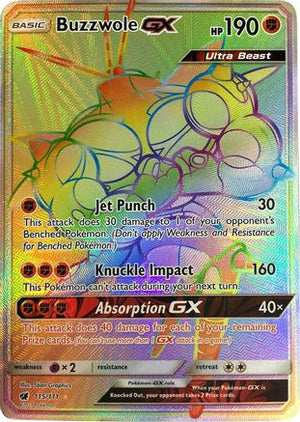Buzzwole GX (Secret) 115/111 - SM  Crimson Invasion Holofoil - Poke-Collect