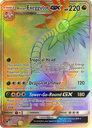 Alolan Exeggutor GX (Secret) 118/111 - SM  Crimson Invasion Holofoil - Poke-Collect