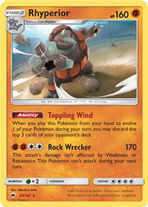 Rhyperior - 67/147 (SM Burning Shadows) 67 - Deck Exclusives - Poke-Collect