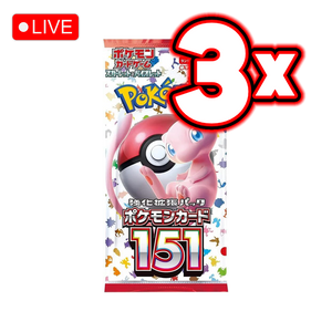 Japanese 151 3x Booster Pack Bundle - LIVE BREAK