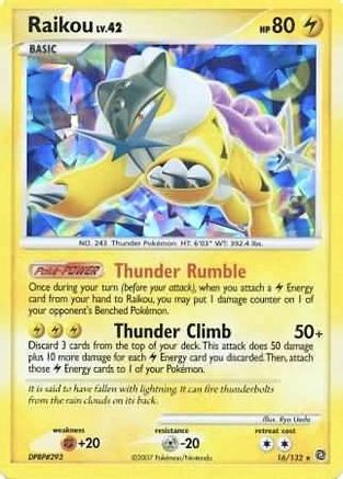 Raikou - 16/132 (Cracked Ice Holo) 16 - Miscellaneous Cards & Products Holofoil - Poke-Collect