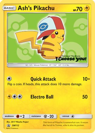 Ash's Pikachu SM112/248 - SM Black Star Promos - Poke-Collect