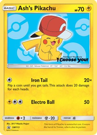 Ash's Pikachu SM113/248 - SM Black Star Promos - Poke-Collect