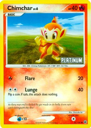 pokemon card chimchar Chimchar - 56/100 [Platinum] 56