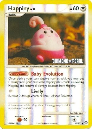 Happiny - 52/124 [Diamond & Pearl] 52 - Burger King Promos Reverse Holofoil - Poke-Collect
