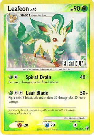 Leafeon - 24/100 [Platinum] 24 - Burger King Promos Reverse Holofoil - Poke-Collect