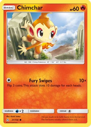 Chimchar (21) 21/156 - SM  Ultra Prism - Poke-Collect