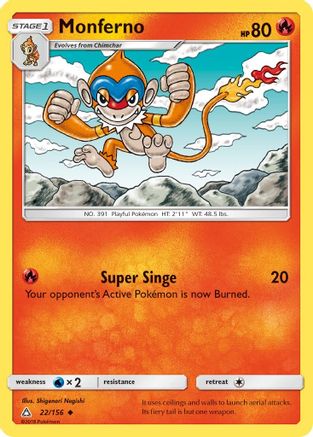 Monferno 22/156 - SM  Ultra Prism Reverse Holofoil - Poke-Collect