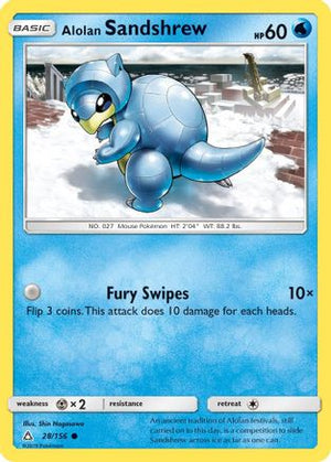 Alolan Sandshrew 28/156 - Ultra Prism Reverse Holofoil - Poke-Collect