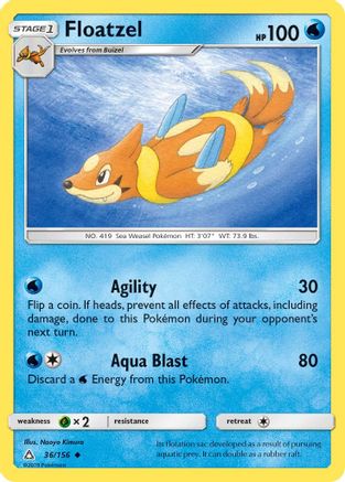 Floatzel 36/156 - SM  Ultra Prism Reverse Holofoil - Poke-Collect