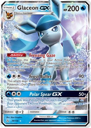 Glaceon GX 39/156 - SM  Ultra Prism Holofoil - Poke-Collect