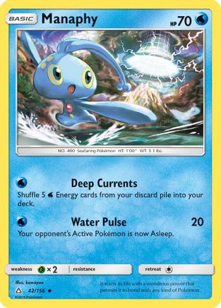 Manaphy 42/156 - SM  Ultra Prism Reverse Holofoil - Poke-Collect