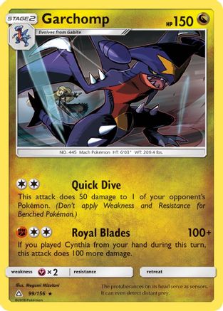 Garchomp 99/156 - SM  Ultra Prism Reverse Holofoil - Poke-Collect