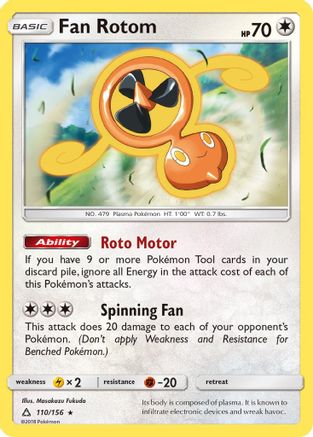 Fan Rotom 110/156 - Ultra Prism Reverse Holofoil - Poke-Collect