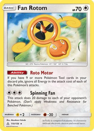 Fan Rotom 110/156 - Ultra Prism Reverse Holofoil - Poke-Collect